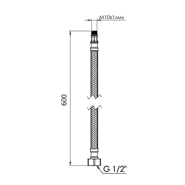 Гнучка підводка для води Thermo Alliance Forte М10 60 см (пара) SF390W60 SD00039906 фото