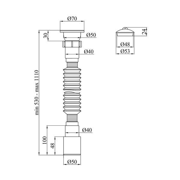 Гофросифон Kroner KRP - GS01 1 1/2"х40/50 CV032066 фото