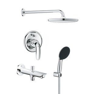 Душова система Grohe Vitalio Start 250 з виливом для ванни та змішувачем Euroeco UA32747R3 CV036746 фото