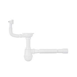 Сифон для кухонної мийки Agua KS02 3 1/2"х40/50 мм з різьбовим випуском, з квадратним переливом CV033462 фото