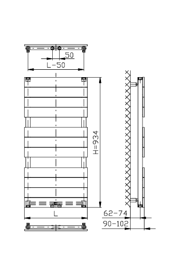 Рушникосушарка TRINNITY FLAT 450/934 479W 108762 фото