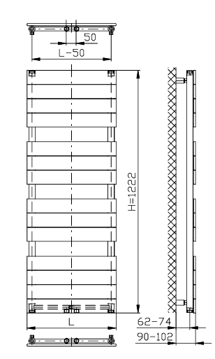 Рушникосушарка TRINNITY FLAT 450/1222 612W 108759 фото