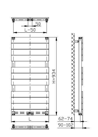 Рушникосушарка TRINNITY FLAT 600/934 623W 108761 фото