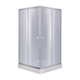 Набір Lidz душова кабіна Wawel SC90x90.SAT.LOW.GR, скло тоноване 4 мм + піддон Mazur SD00048613 фото