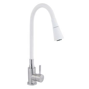 Змішувач для кухні Lidz Aria 015F31 з гнучким виливом (k35) LDARI015F31WNK36981 White / Nickel SD00043084 фото